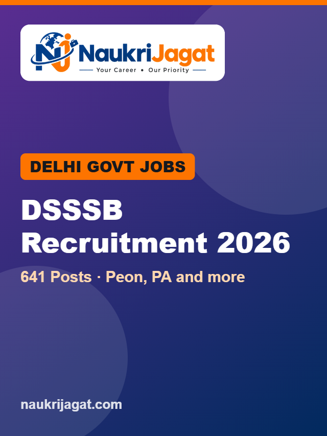 DSSSB Recruitment 2026: 641 Posts, Last Date 4 Nov