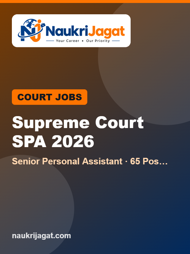 Supreme Court Senior Personal Assistant 2026: 65 Posts